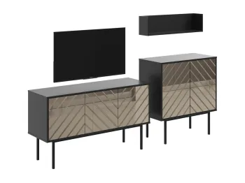 Корпус - Черный, Фасад - зеркало бронза