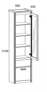 Шкаф с витриной Анрэкс 1V1D1S JAZZ