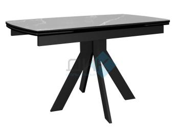 Керамика Серый мрамор/подстолье черное/опоры черные