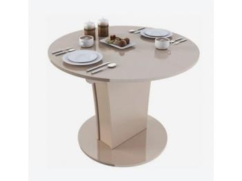 Стол раскладной 6 (Круглый) Капучино глянец (У)