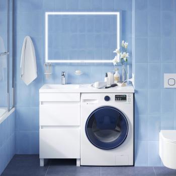 Тумба с умывальником напольная для стиральной машины с ящиками IDDIS Optima Home 110 см левая