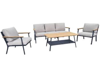 Каркас: Алюминиевый; Столешница: Тик; Подлокотники: Тик