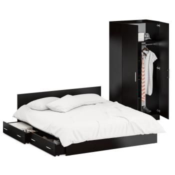 Кровать с ящиками СВК 1800 + Шкаф 2-х створчатый Стандарт