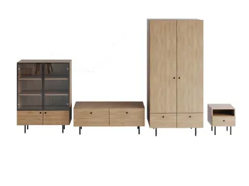 Ножки металлические, Фасад - Стекло/Робиния Брэнсон, Корпус - Робиния Брэнсон