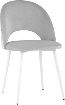 Велюр светло-серый, белые ножки