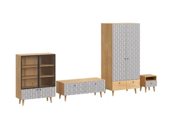 Ножки бук, Фасад - Стекло/Принт Background, Корпус - Робиния Брэнсон