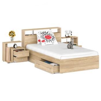 Кровать с ящиками СВК Камелия 1400 + две тумбы