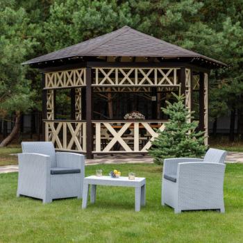 Цвет пластика: светло-серый/Цвет подушек:светло-серый