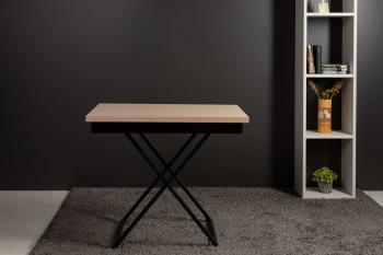 Стол-трансформер Левмар Apollo D31/S53 выбеленный дуб/черные опоры