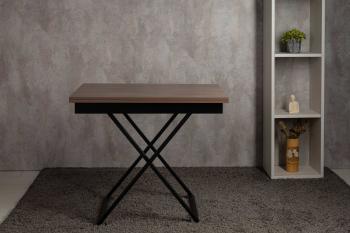 Стол-трансформер Левмар Apollo D69/S53 дуб шамони темный/черные опоры