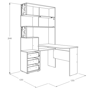 Стол письменный с надстройкой угловой FANT Омега 16