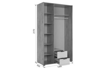 Шкаф трехдверный (зеркало) Мебельсон Адам