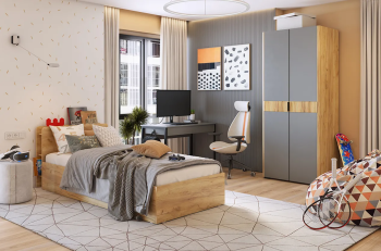 дуб крафт золотой/графит/графит