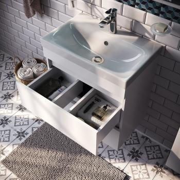 Тумба с умывальником подвесная 2 ящика IDDIS Zodiac 60 см