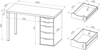 Стол письменный Гуд Лакк Ингар 1/5Т