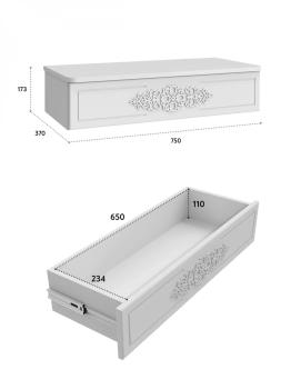 Комплект тумба подвесная с зеркалом Compass Ассоль АС-69-ТН-30