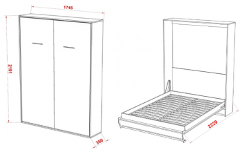 Шкаф-кровать Элимет SMART 160/200/18 Дуб