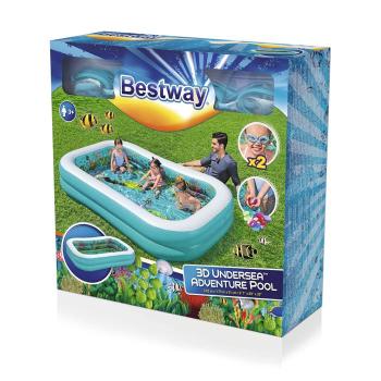 Детский надувной бассейн Bestway Поиски сокровищ с 3D рисунком и 3D очками 54177 BW