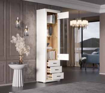 Шкаф БРВ Мебель MALTA B136-REG1W3S с подсветкой