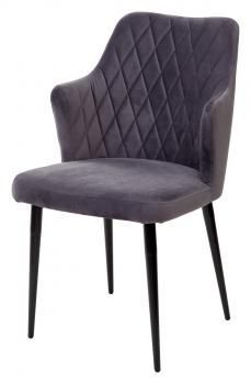 СЕРЫЙ #27, велюр / черный каркас