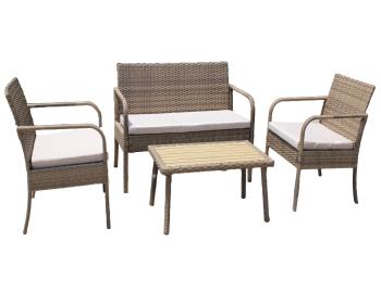 Ротанг коричневый/Подушки бежевый