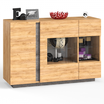 дуб крафт золотой/камень тёмный