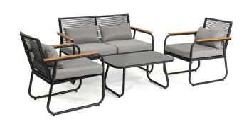 Черный/Подушки серые