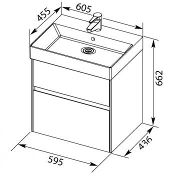 Тумба с раковиной AQUANET Бруклин 60