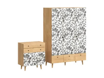 Корпус - Робиния Брэнсон, Фасад - Принт Floral, Ножки бук