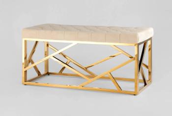 Вельвет бежевый/Сталь золото