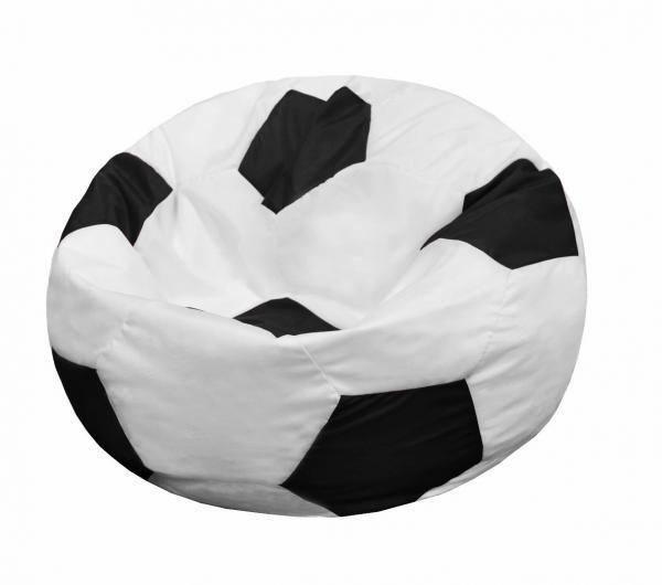 Кресло-мешок Позитиф мяч бело-черный (оксфорд)