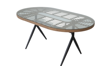 Каркас черный/Столешница стекло