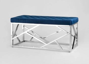 Вельвет синий/Сталь серебро