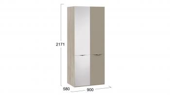 Шкаф для одежды с 1 зеркальной и 1 дверью со стеклом ТриЯ Глосс СМ-319.07.213
