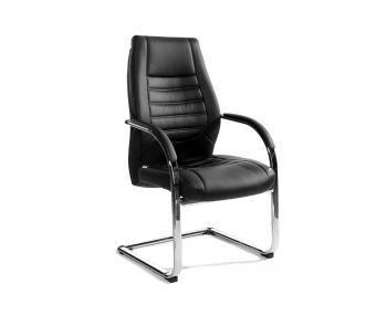 черная экокожа/ хром полозья