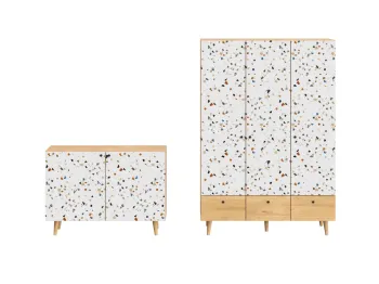 Ножки бук, Фасад - Принт Marble, Корпус - Робиния Брэнсон