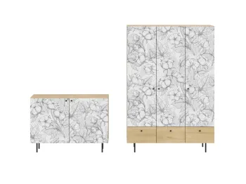 Ножки металлические, Фасад - Принт Cotton, Корпус - Робиния Брэнсон