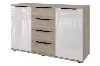 Дуб крафт/Белый глянец