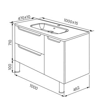 Тумба с умывальником напольная IDDIS Edifice 100 см