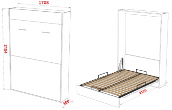 Шкаф-кровать Элимет STUDIO (super eco) 160/200/18 Белый