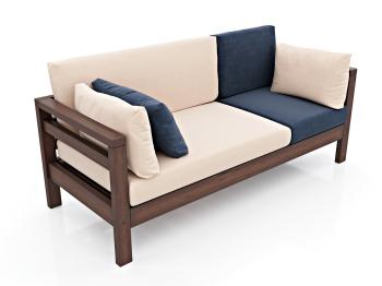 Орех/Велюр молочный/синий