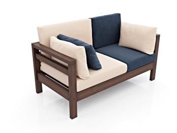 Орех/Велюр молочный/синий