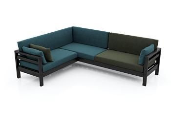 Венге/Велюр голубой/зеленый