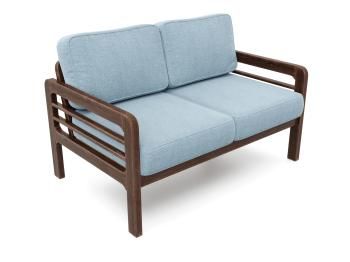 Орех/Рогожка голубая