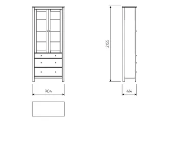 Шкаф с витриной Гуд Лакк Сага 90