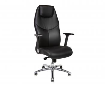 черная экокожа/ алюминий крестовина