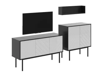 Корпус - Черный, Фасад - Стекло белое 9003 RAL9003