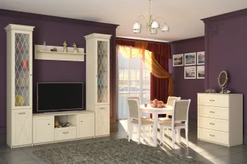 Шкаф однодверный Атлант Бэль со стеклом + карнизы 402/424