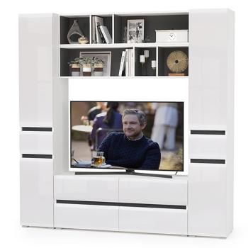 Корпус: Белый/Чёрный/Фасады: Мдф Белый Глянец