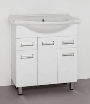 Тумба с раковиной Style Line Ирис 75 (2 ящ.) + Умывальник Байкал 75